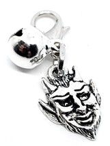 Metal Devil Charm for Cat Dog Pet Collar Purse Bracelet Clip Silver Bell... - $3.89