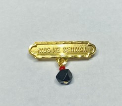 14KT DIOS ME BENDIGA BABY BROOCH/PIN WITH GENUINE AZABACHE - $1,261.37 MXN