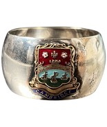 Vintage Silver Plated Napkin Ring ESPN Enamel Cambridge England Shield M... - $33.72 CAD