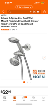 Attune 8-Spray 4 in. Dual Wall Mount Fixed and Handheld Shower Head 1.75 GPM in  - £31.97 GBP