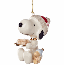 Lenox Snoopy Dog Treats Ornament Peanuts Woodstock Bones Beagle Christmas NEW - £85.66 GBP