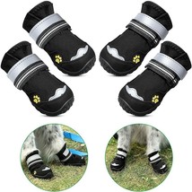 Dog Shoes, Dog Boots Paw Protectors for Dogs Rugged Anti-Slip Sole (Size:6,4Pcs) - £19.32 GBP