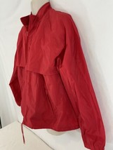 Lands End Mens L Red Nylon Zip Front Vented Windbreaker Rain Jacket - $24.75