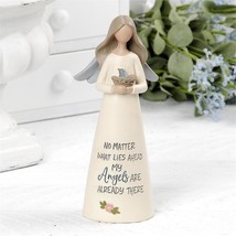 “My Angels Are Already There” Large Angel Holding Bird Nest Angel Figurine - £15.91 GBP