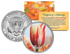 TULIP FLOWER JFK Kennedy Half Dollar US Colorized Coin - £6.84 GBP