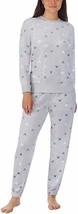 Disney Ladies&#39; Size X-Large 2-PC Fleece Pajama Set, Gray Mickey &amp; Minnie - £19.97 GBP