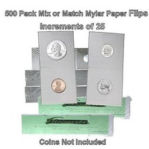 500 Assorted Cardboard/Mylar 2x2 Coin Holder Flips by Guardhouse - £21.96 GBP