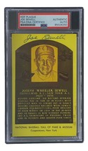 Joe Sewell Signed 4x6 Cleveland Hall Of Fame Plaque Card PSA/DNA 85026250 - £60.95 GBP
