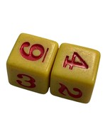 Vintage Yellow Dice With Red Numbers - $3.84