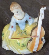 Beautiful Vintage Ceramic Cellist Figurine - Gdc - Pretty Item - Occupied Japan - £15.81 GBP