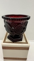 AVON 1876 Cape Cod Collection Vintage Ruby Red Glass SUGAR BOWL Hexagon ... - $12.58