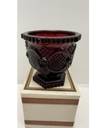 AVON 1876 Cape Cod Collection Vintage Ruby Red Glass SUGAR BOWL Hexagon ... - $17.65 CAD