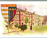 Pembroke College Student Crest Cambridge UK England UNP DB Postcard J11 - $9.85