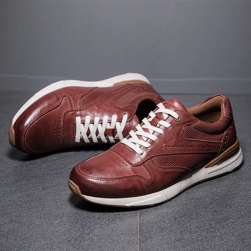 Brand Men Casual Shoes Genuine Leather Men Flats Soft Oxford Shoes Top Q... - $97.48