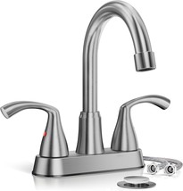 Phiestina Brushed Nickel Bathroom Faucet, Vanity Faucet Centerset 4 Inch 2, Bn - £32.42 GBP