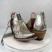 Junk Gypsy Lane Kiss Me at Midnight 6 Gold Cowboy Boots Booties Fringe W... - $173.25