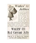 Wales Red Currant Jelly 1897 Advertisement Victorian Massachusetts ADBN1A11 - €17,22 EUR