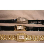 Wholesale lot 3 Crystal watches New ret $450 Yours for LESS and Stunning - £70.82 GBP