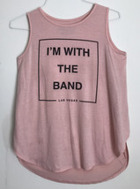 Hard Rock Cafe Las Vegas I&#39;m With The Band T Shirt Vest Slit Top Size M Women’s - £18.76 GBP