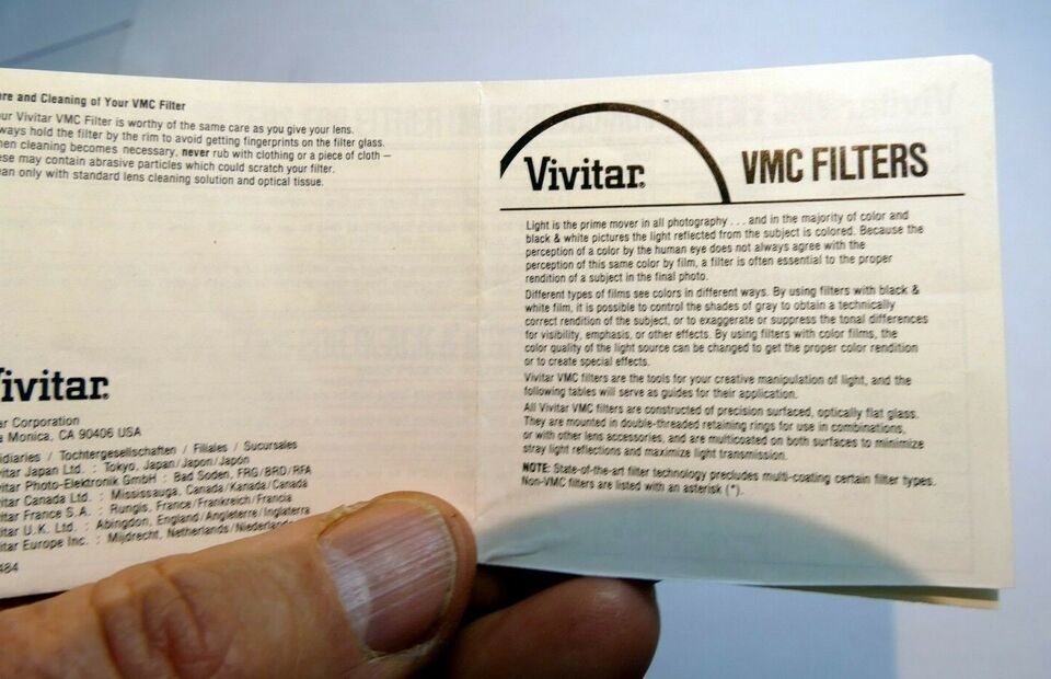 Vivitar VMC Lens Filter Guide brochure  vintage 1980&#39;s - $7.17
