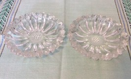 Crystal Flower Ashtrays Candy Trinket Dish-Set Of 2 - £6.88 GBP