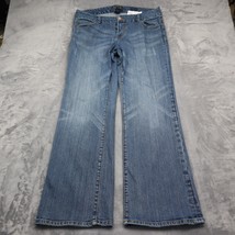 Seven7 Jeans Womens 14 Blue Bootcut Mid Rise Flat Front Pocket Button Zip Pants - £23.24 GBP