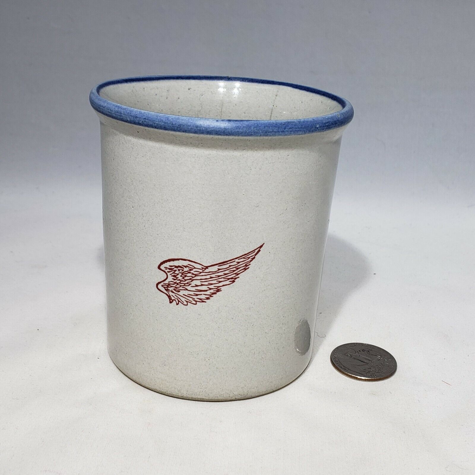 Primary image for Red Wing Stoneware Pottery Crock Cup T. B. Sheldon Theater MN Minnesota Cracked