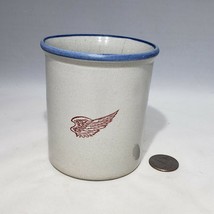 Red Wing Stoneware Pottery Crock Cup T. B. Sheldon Theater MN Minnesota Cracked - £20.06 GBP