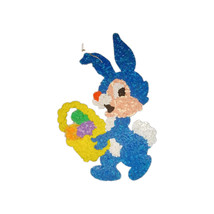 Melted Plastic Popcorn BLUE Easter Bunny Rabbit Decoration USA Vintage - $428.53 MXN