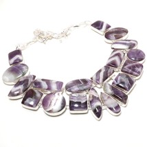 African Amethyst Lace Gemstone Handmade Fashion Necklace Jewelry 18&quot; SA 4288 - $20.79