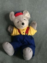 Vintage Maine 1978 DICKIE Advertising Plush Gray Mouse in Blue Pants Red Suspend - £30.16 GBP