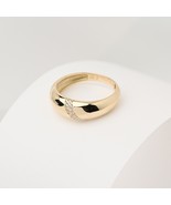 14K Gold Dome Ring-CZ Dome Ring-Large Dome Ring for Women-Dome Ring-Chun... - $660.70 CAD