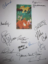 The Lion King Signed Film Movie Script Screenplay X14 Autographs Jonathan Taylor - $19.99
