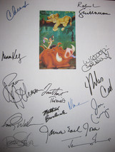 The Lion King Signed Film Movie Script Screenplay X14 Autographs Jonatha... - £15.92 GBP