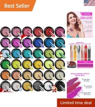 Professional Quality Chrome Nail Powder Kit - 36 Colors for All Nail Art... - $38.50
