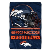 Denver Broncos Micro Raschel Soft Throw Blanket Sideline Oversized 62”X90&quot; - £26.18 GBP