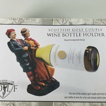 Wine Bottle Holder Scottish Golf Couple Countertop Unused In Opened Box - $14.60