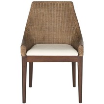 Safavieh Home Collection Franco Sloping Chair, Brown with white cusion - £349.21 GBP