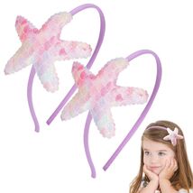 Geosoo Starfish Laser Mermaid Hair Band Lavender Glitter Hair Accessory - $178.97 MXN
