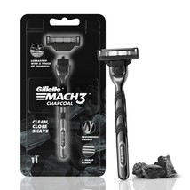 1 Gillette Mach3 Charcoal Shaving Razor for Men Enhanced Lubrastrip clea... - $14.99