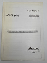 Alto VOICE Plus Mic Preamplifier Voice Processor Owners Manual Book User... - £11.84 GBP