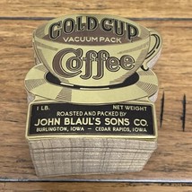 1920&#39;s - 1930&#39;s Antique Gold Cup Coffee Label John Blaul’s Sons Co Cedar... - £9.89 GBP