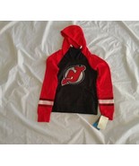 NHL Girl&#39;s New Jersey Devils Long Sleeve Hoodie Black/Red Sweatshirt M(1... - £20.98 GBP