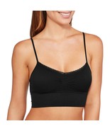 Women&#39;s No Boundaries Seamless Long Line Padded Bra Sets Padded Black - £16.96 GBP