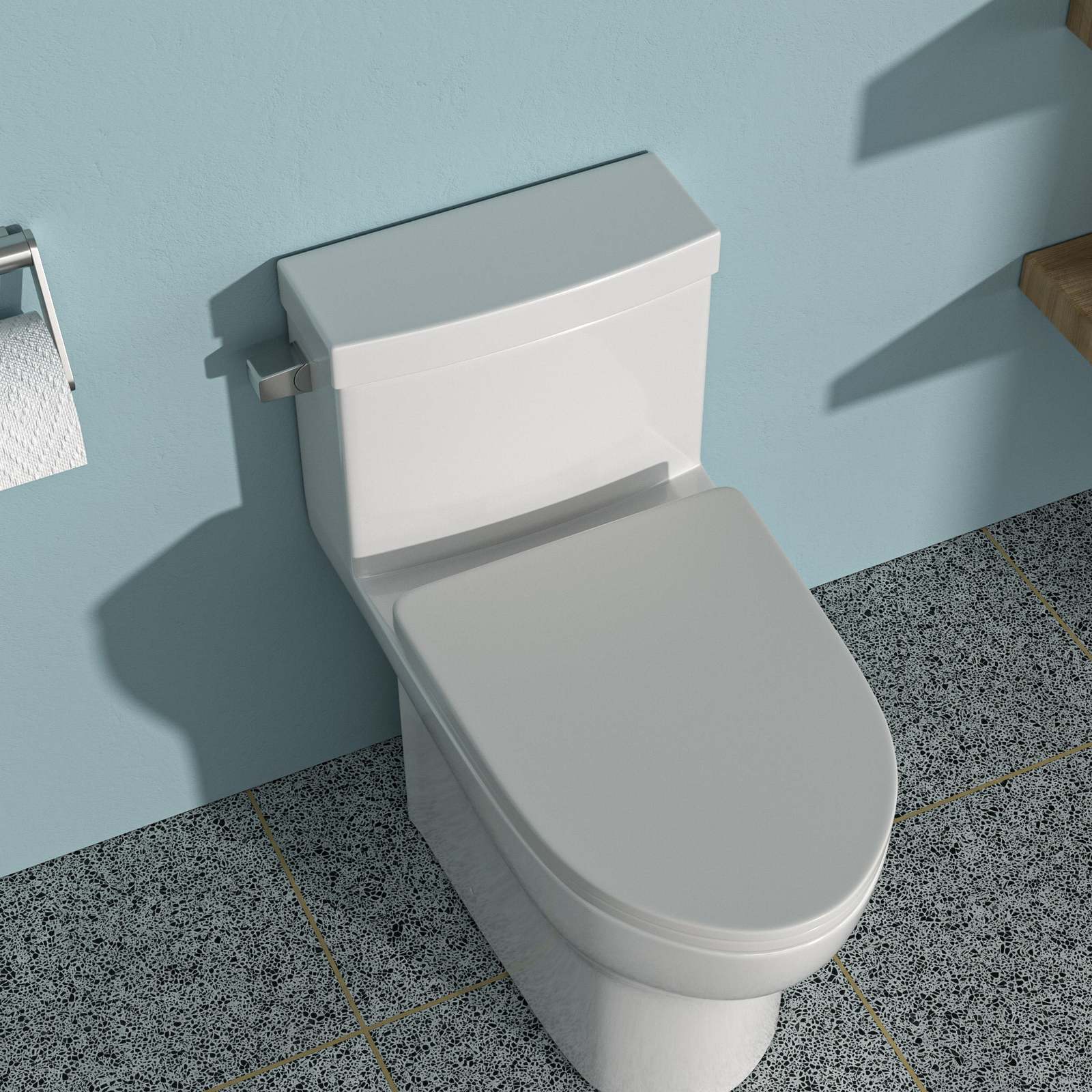 One-Piece Ceramic Toilet: Single Flush, Soft-Close - $348.99