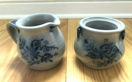 Vintage 1989 Eldreth Pottery Sugar Bowl Creamer Pitcher Cobalt Blue Salt... - £51.82 GBP