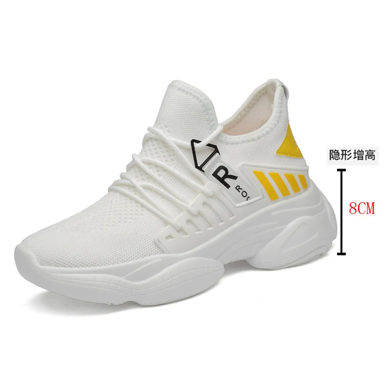 Men Sneakers Elevator Shoes Breathable Casual Hidden 10cm 8cm Optional H... - $95.72