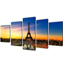 Canvas Wall Print Set Eiffel Tower 79&quot; x 39&quot; - £28.93 GBP