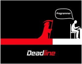 Deadline Grim Reaper Programmer Funny Art Print Decor - Computer Nerd Geek Humor - £23.97 GBP