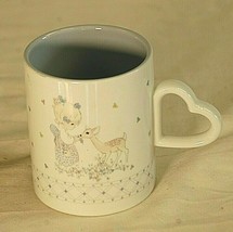 Precious Moments Coffee Mug Tea Cup Heart Handle Lilac Color My Deer Friend 1988 - $19.79